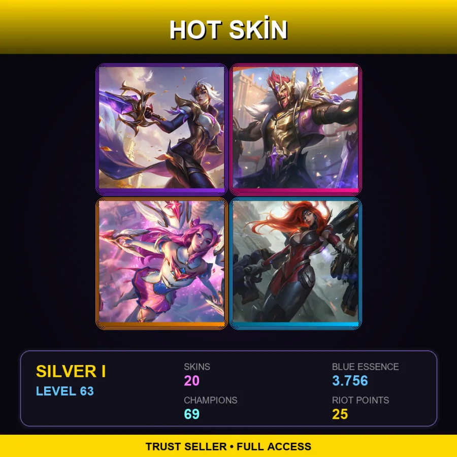 EUW | Lv63 | Silver I | 20 Skin | 69 Champ