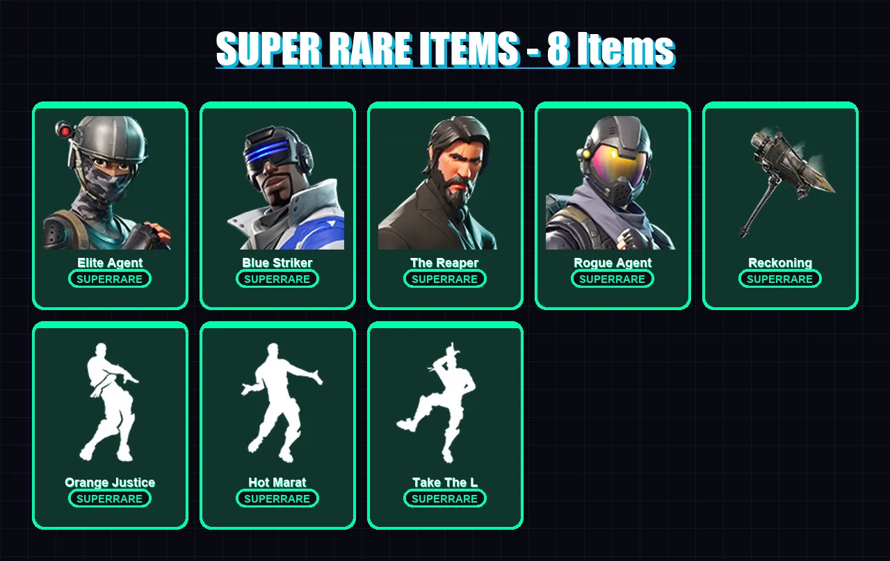 [PS4/PS5/XBOX/PC] | Elite Agent | Blue Striker | The Reaper | Rogue Agent | Enforcer | 26 skin | 15 pickaxe | 23 emote | 20 glider | Lv322 — Fortnite account