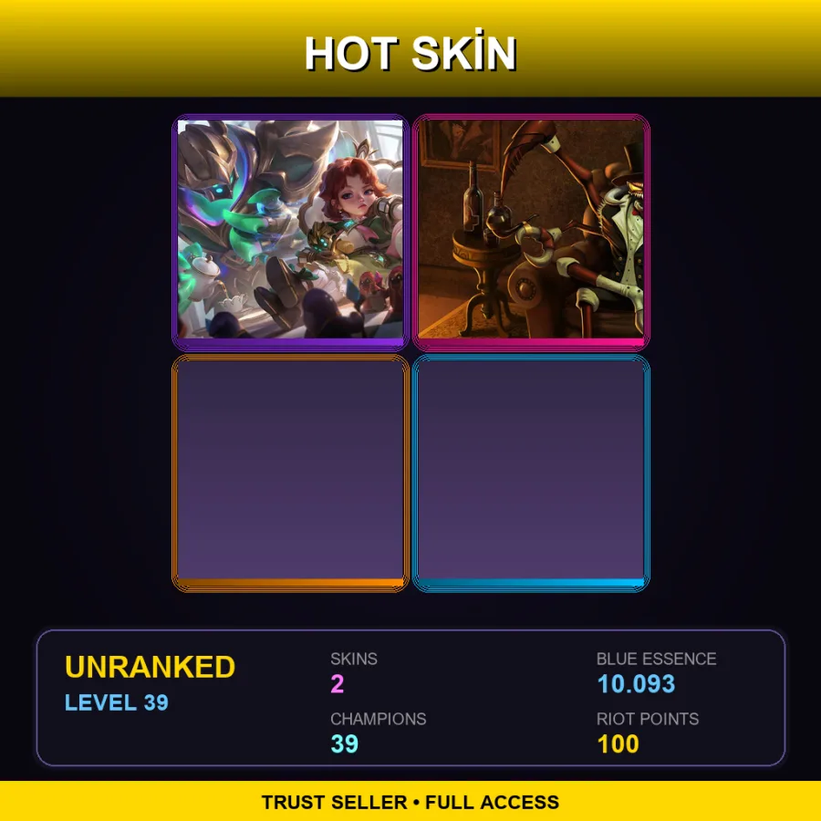 BR | Lv39 | Unranked | 2 Skin | 39 Champ — LoL account
