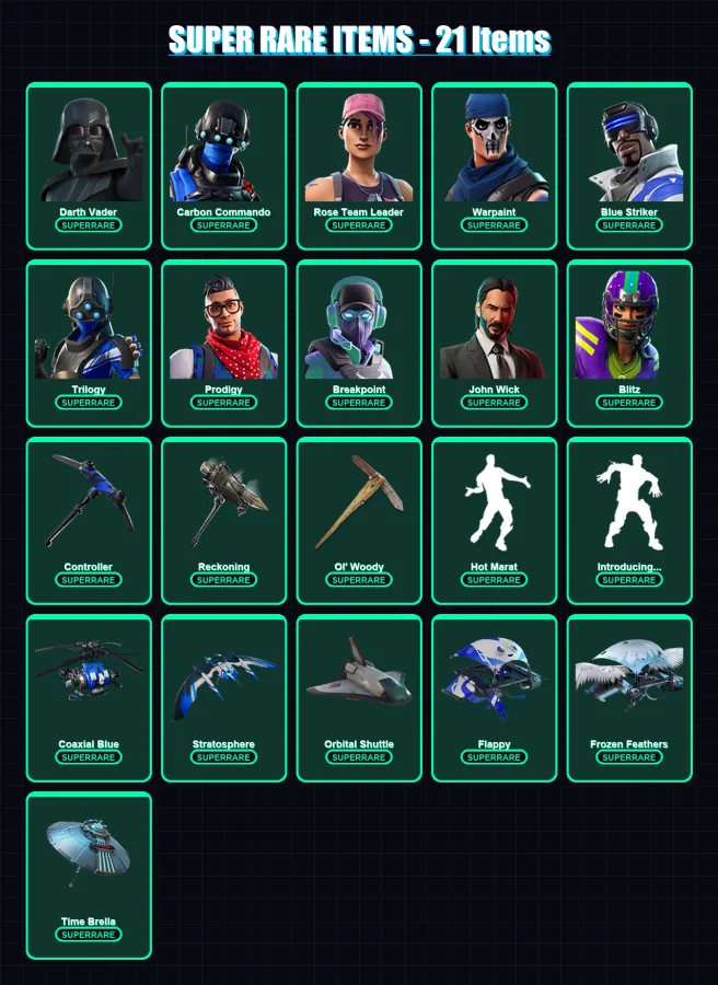 [PS4/PS5/XBOX/PC] | Darth Vader | Carbon Commando | Rose Team Leader | 221 skin | Lv3012