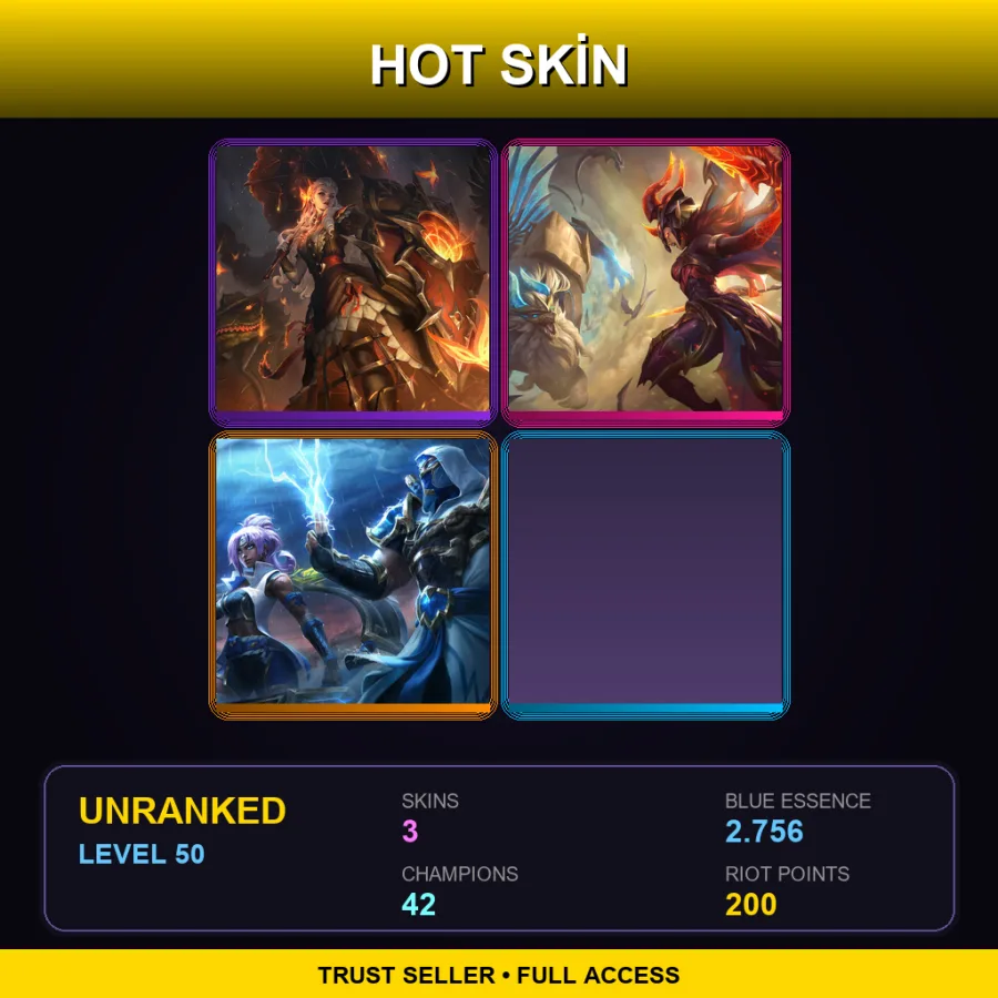 EUNE | Lv50 | Unranked | 3 Skin | 42 Champ