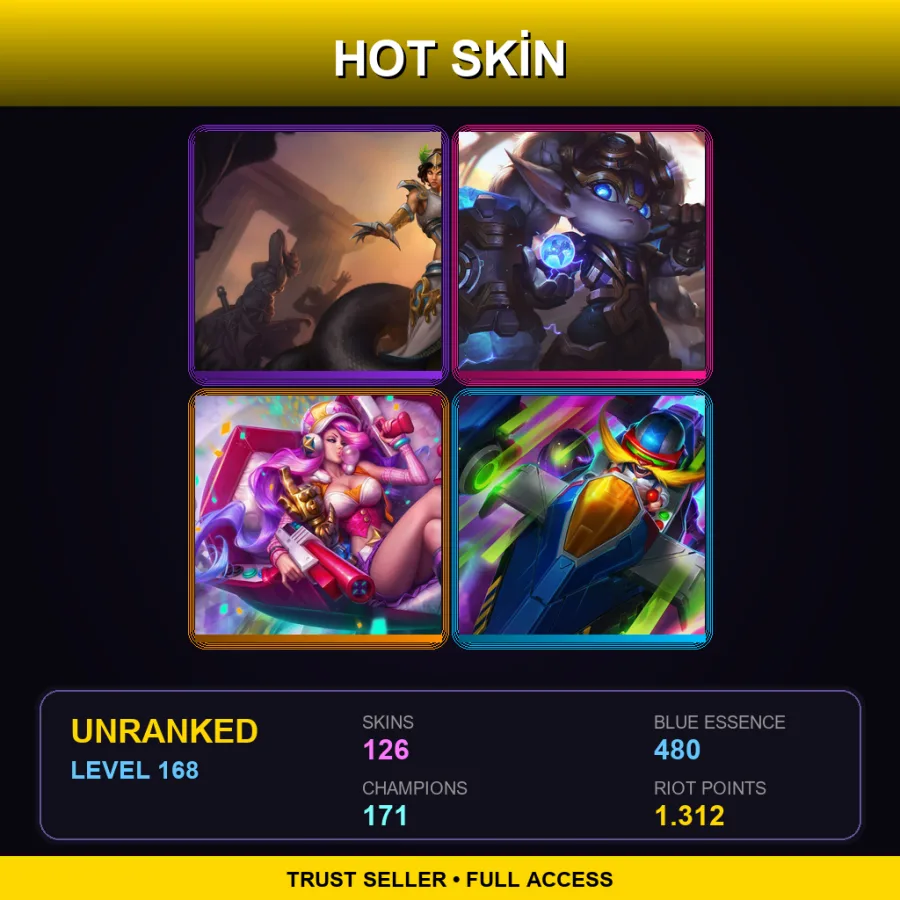 EUW | Mythic Cassiopeia | Hextech Poppy | Arcade Miss Fortune | Arcade Corki | 126 Skin | 171 Champ | Lv168