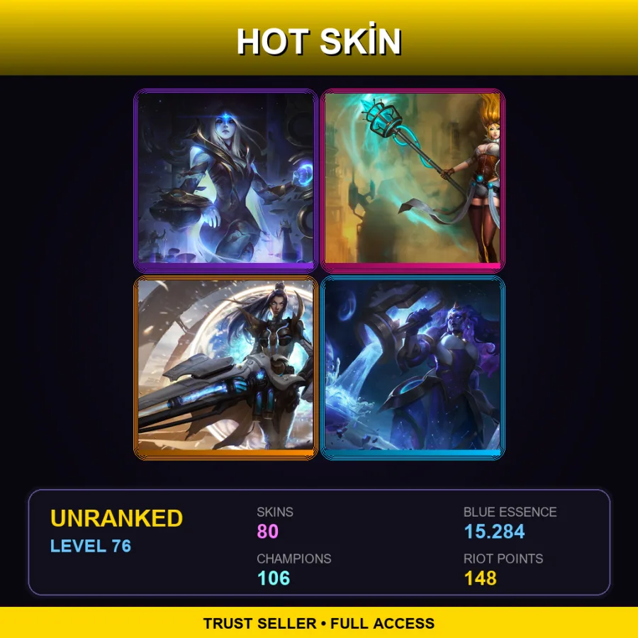 NA | Lv76 | Unranked | 80 Skin | 106 Champ