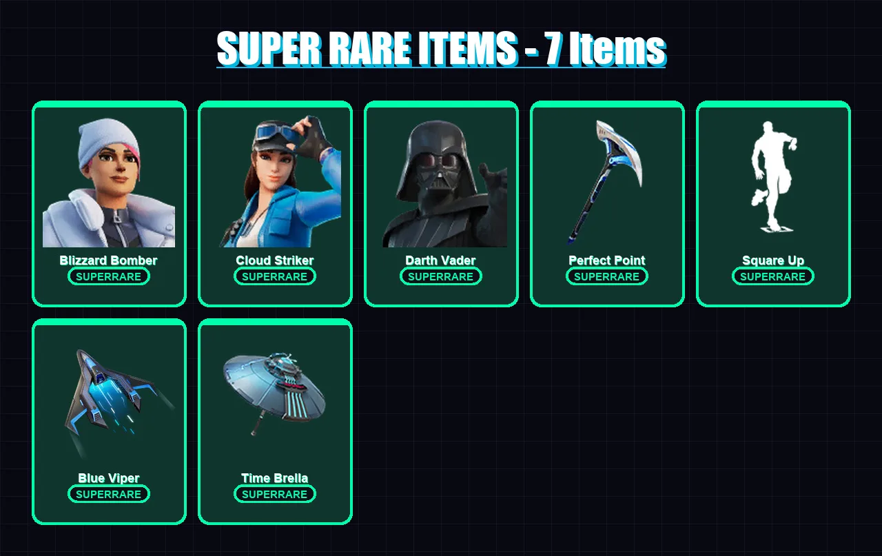 [PC/XBOX] | Blizzard Bomber | Cloud Striker | Darth Vader | Ronin | Valeria | 102 skin | 117 pickaxe | 94 emote | 100 glider | Lv1684
