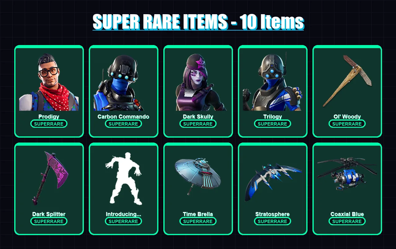 [PC/PSN] | Prodigy | Carbon Commando | Dark Skully | Trilogy | Fade | 13 skin | 27 pickaxe | 28 emote | 33 glider | Lv541
