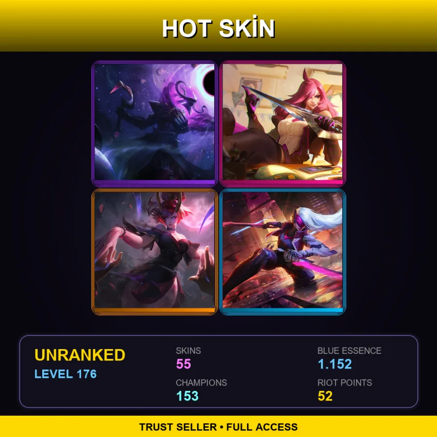 LAS | Lv176 | Unranked | 55 Skin | 153 Champ