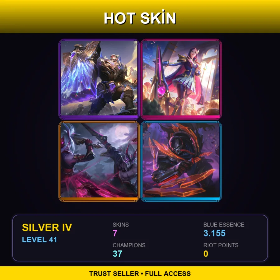 BR | Lv41 | Silver IV | 7 Skin | 37 Champ — LoL account