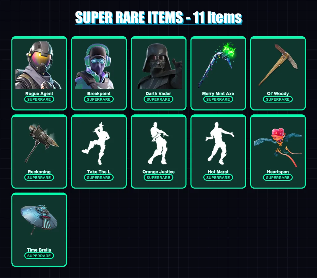 [PC/XBOX/PSN] | Rogue Agent | Breakpoint | Darth Vader | Valor | Omega | 301 skin | 284 pickaxe | 282 emote | 257 glider | Lv4003