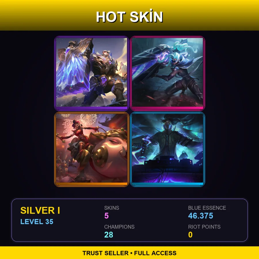 EUW | Lv35 | Silver I | 5 Skin | 28 Champ