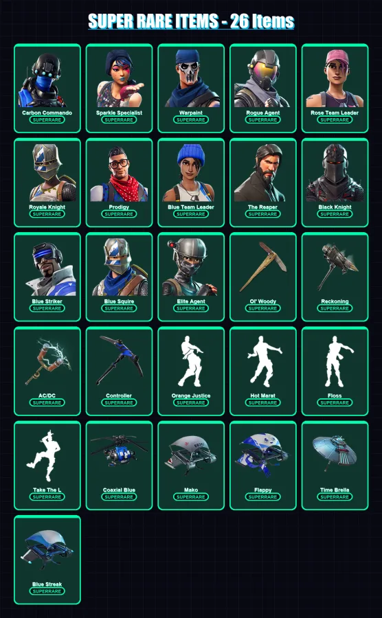 [PS4/PS5/XBOX/PC] | Carbon Commando | Sparkle Specialist | Warpaint | 131 skin | Lv1889