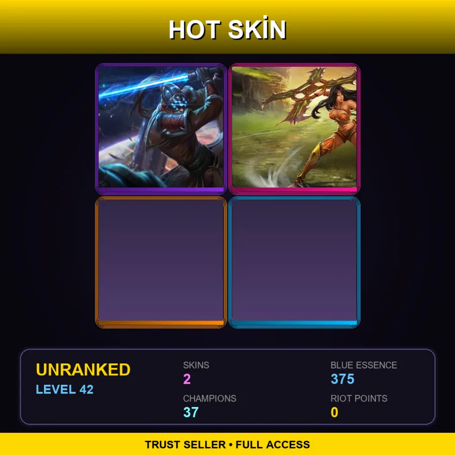 EUW | Lv42 | Unranked | 2 Skin | 37 Champ