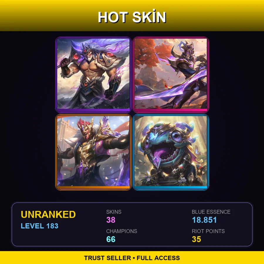 LAN | Lv183 | Unranked | 38 Skin | 66 Champ — Street Demons Briar
