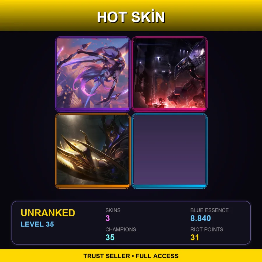 NA | Lv35 | Unranked | 3 Skin | 35 Champ — Galaxy Slayer Zed
