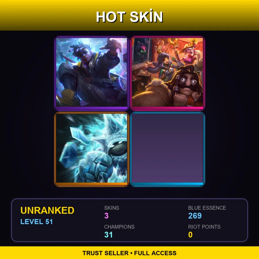 TR | Lv51 | Unranked | 3 Skin | 31 Champ