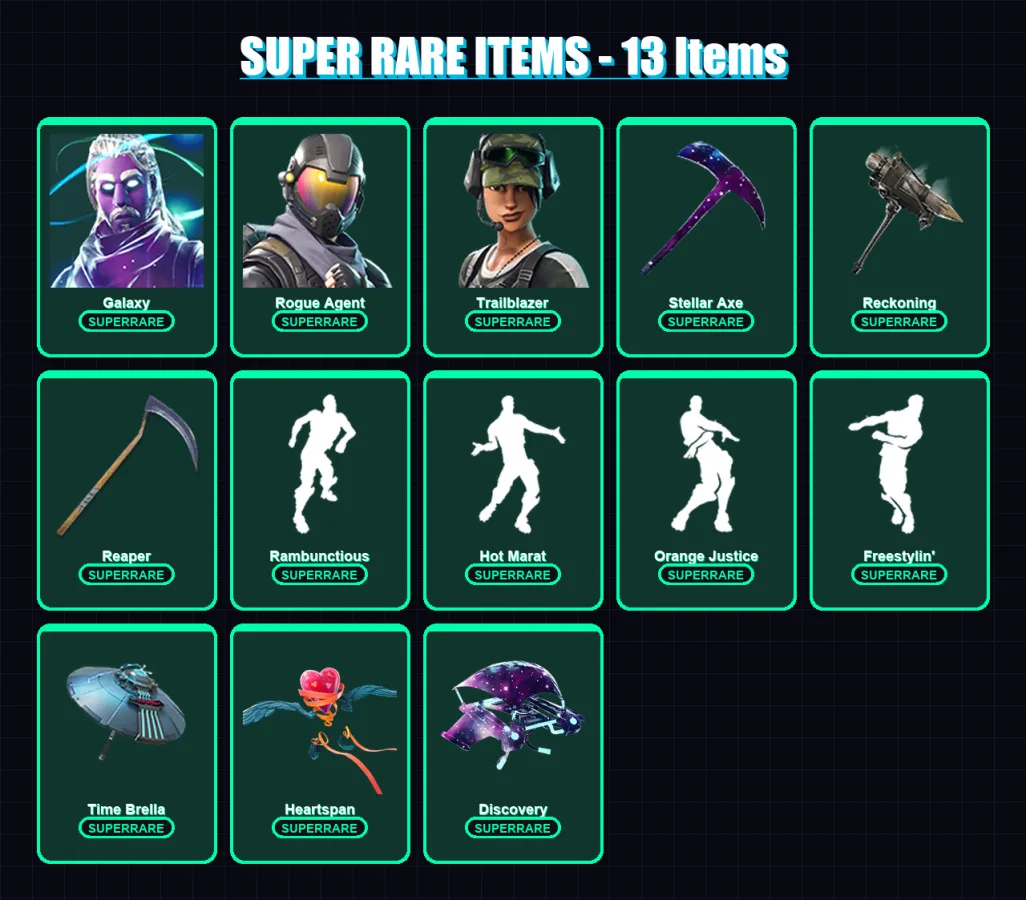 [PC/XBOX/PSN] | Galaxy | Rogue Agent | Trailblazer | The Visitor | Catalyst | 100 skin | 52 pickaxe | 76 emote | 46 glider | Lv685 — Game account