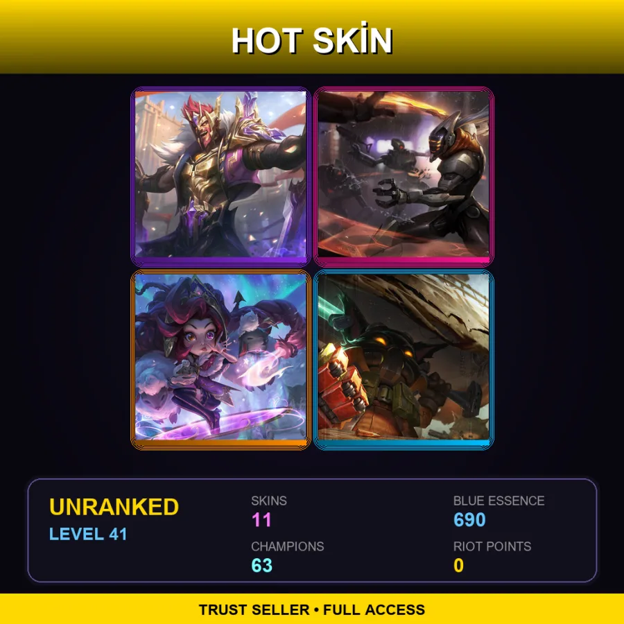 LAN | Lv41 | Unranked | 11 Skin | 63 Champ