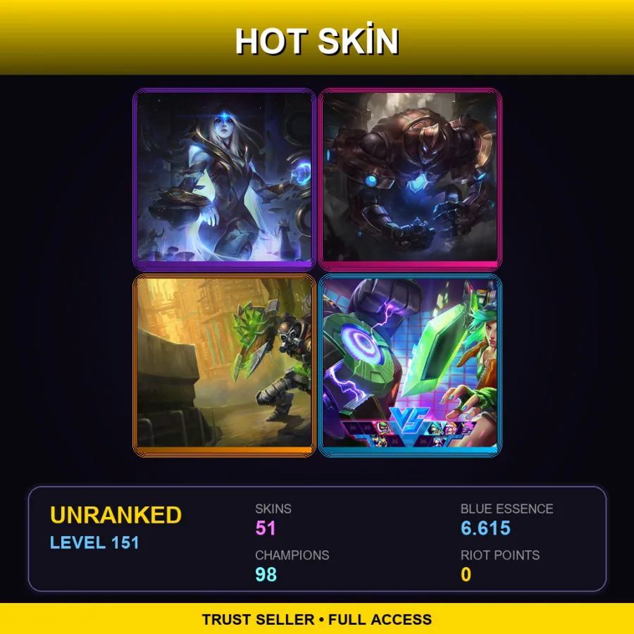 VN | Lv151 | Unranked | 51 Skin | 98 Champ — Hextech Galio