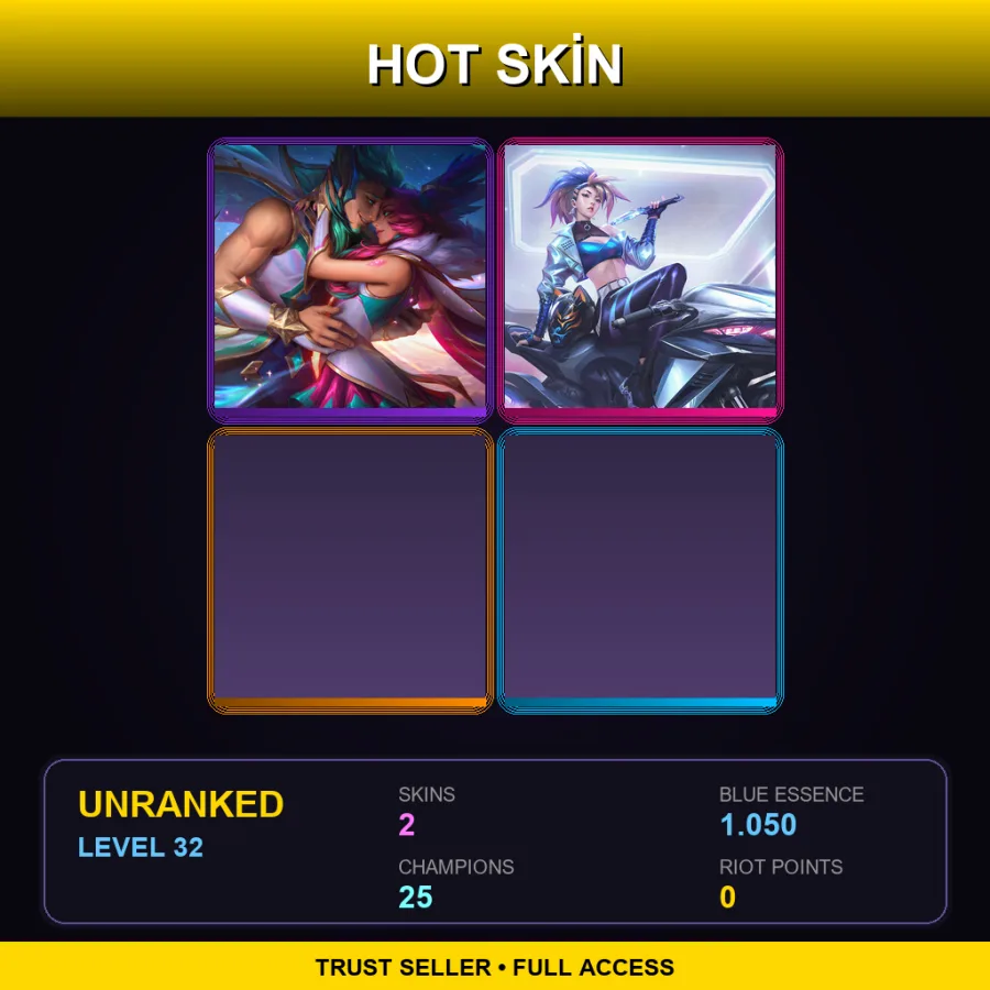 EUW | Lv32 | Unranked | 2 Skin | 25 Champ — LoL account
