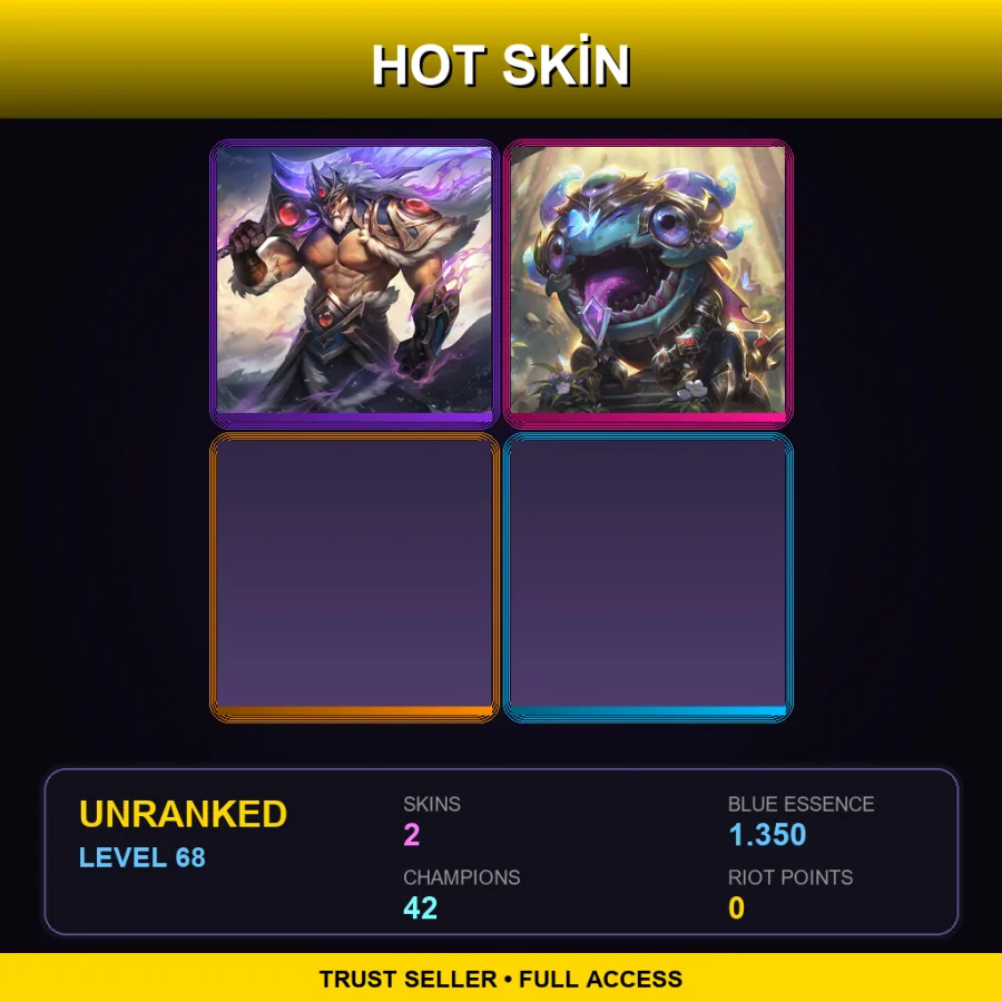 VN | Lv68 | Unranked | 2 Skin | 42 Champ