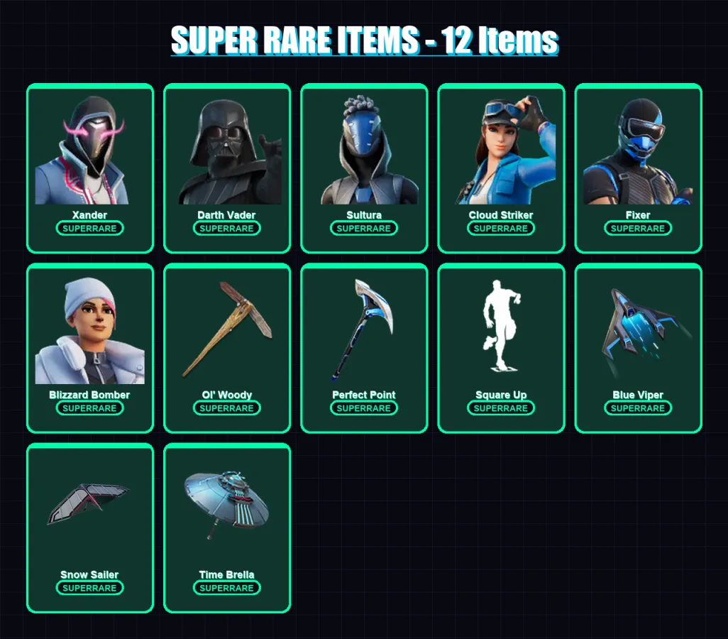 [PC/XBOX] | Xander | Darth Vader | Sultura | Cloud Striker | Fixer | 228 skin | 305 pickaxe | 151 emote | 195 glider | Lv3430