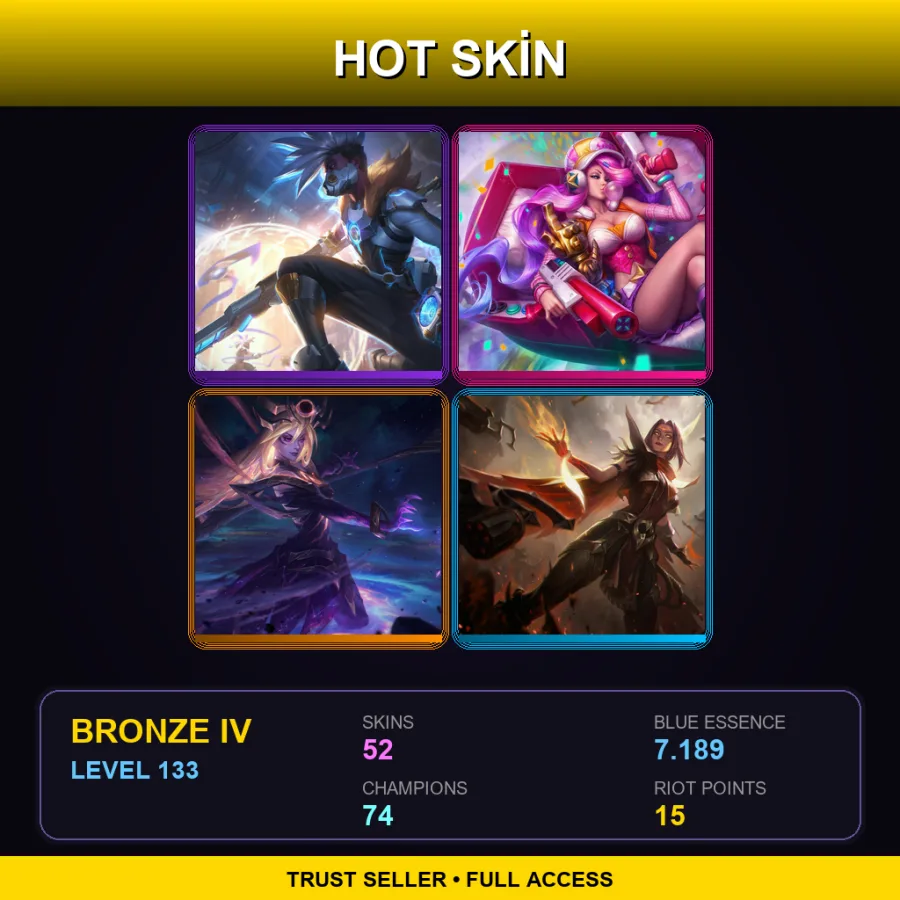TR | Lv133 | Bronze IV | 52 Skin | 74 Champ