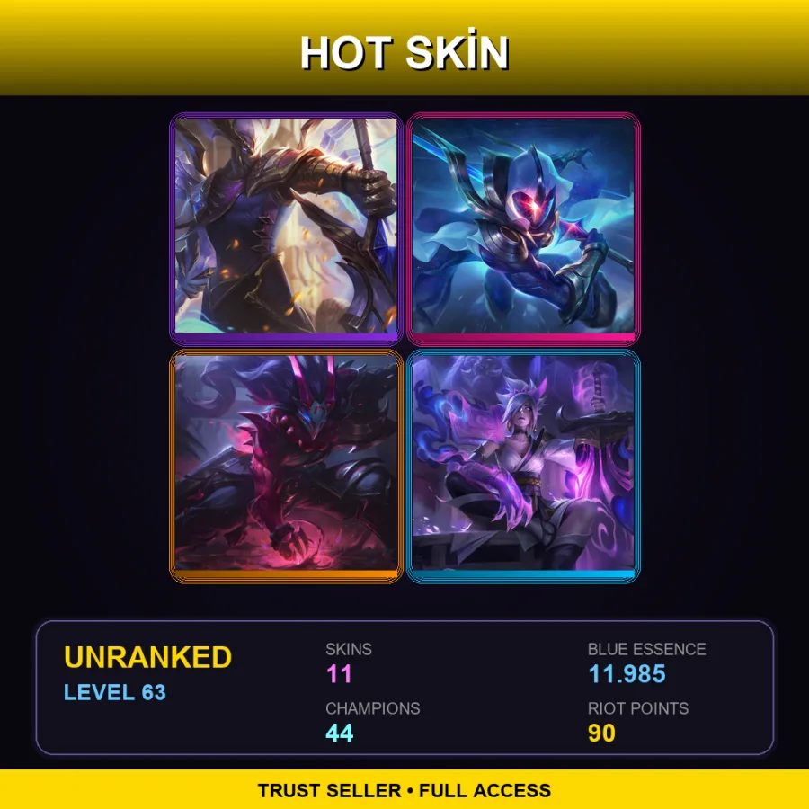NA | Lv63 | Unranked | 11 Skin | 44 Champ — Molten Rammus