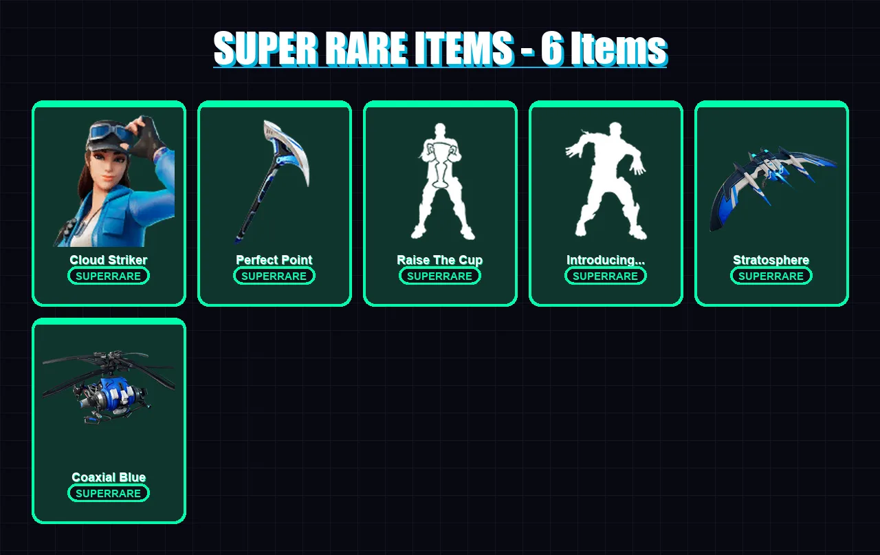 [PC] | Cloud Striker | Paradigm (Reality-659) | The Cube Queen | Mandalorian | The Foundation | 102 skin | 109 pickaxe | 74 emote | 94 glider | Lv12
