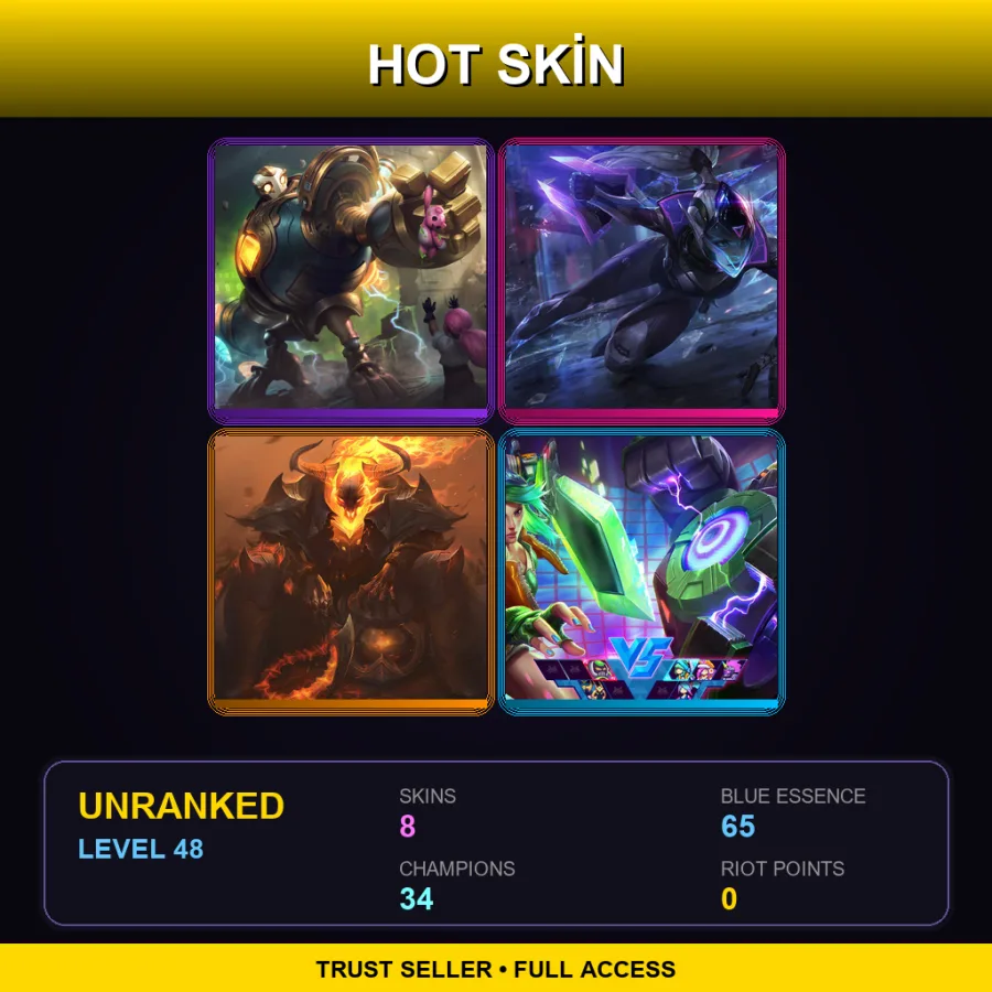 NA | Lv48 | Unranked | 8 Skin | 34 Champ