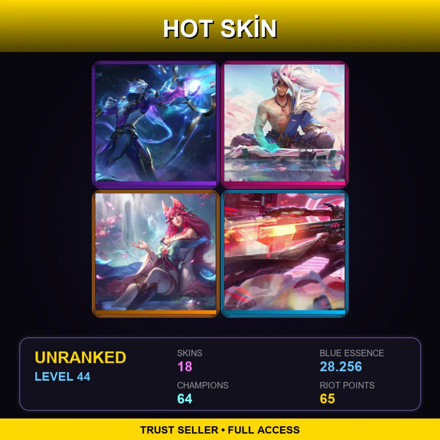 EUNE | Lv44 | Unranked | 18 Skin | 64 Champ with Ornn