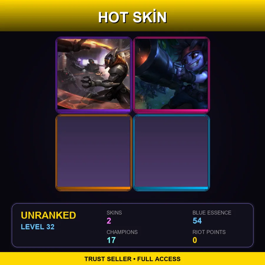 VN | Lv32 | Unranked | 2 Skin | 17 Champ