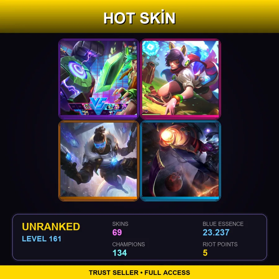 VN | Lv161 | Unranked | 69 Skin | 134 Champ — LoL account