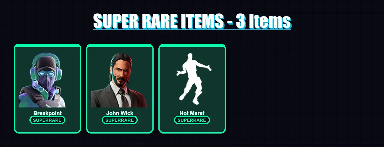 [PS4/PS5/XBOX/PC] | Breakpoint | John Wick | Blackheart | Fusion | The Scientist | 52 skin | 95 pickaxe | 76 emote | 70 glider | Lv1211