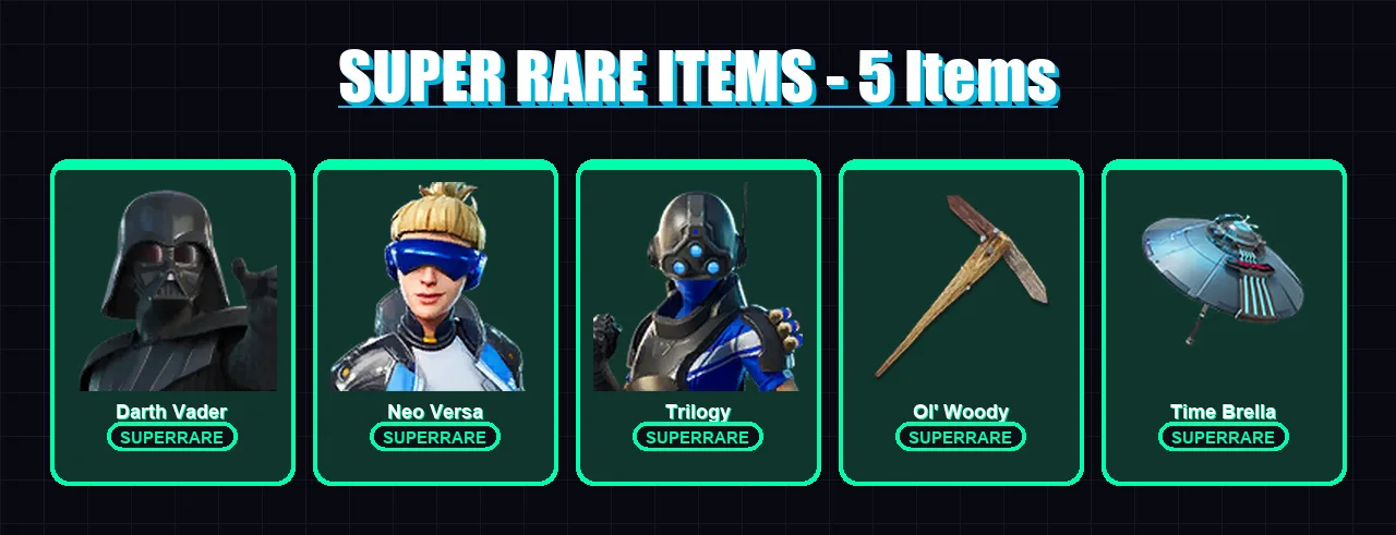 [PC/XBOX] | Darth Vader | Neo Versa | Trilogy | The Ageless | Mizuki | 147 skin | 147 pickaxe | 160 emote | 123 glider | Lv2240