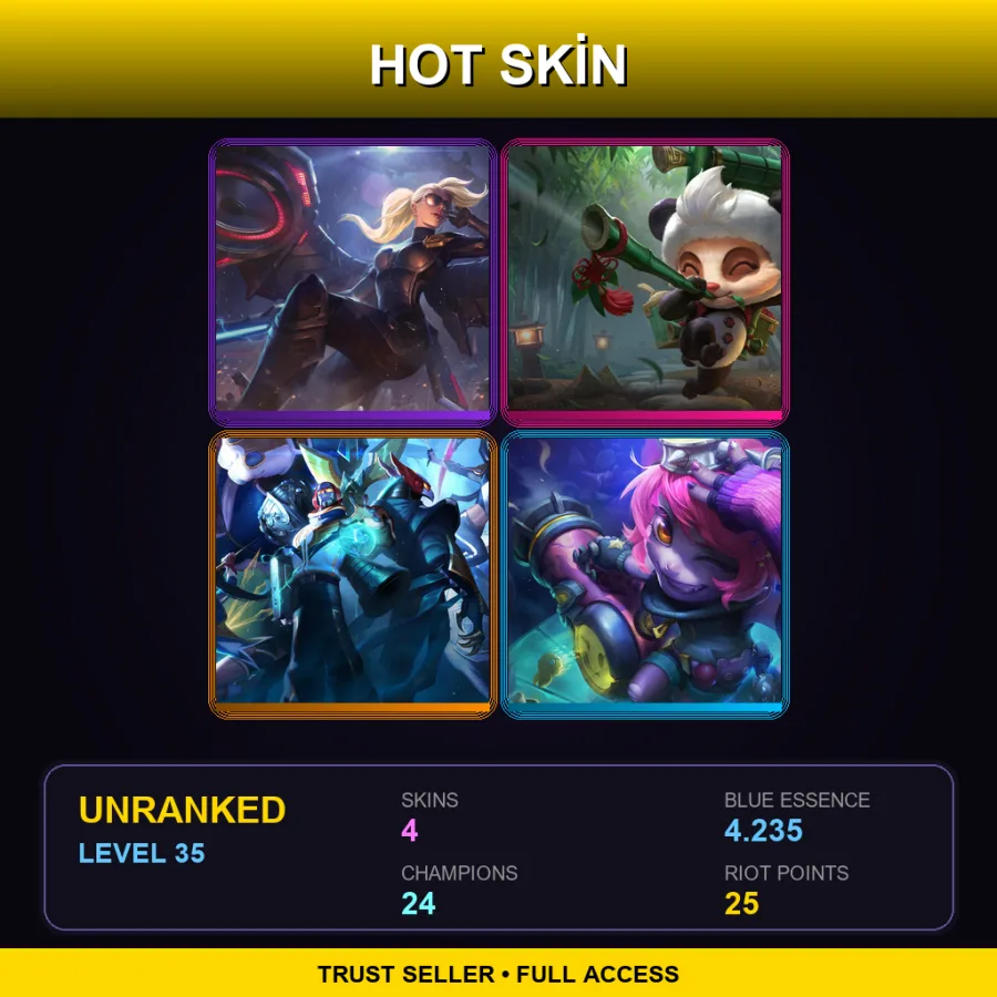 LAS | Lv35 | Unranked | 4 Skin | 24 Champ — Unranked / Smurf League of Legends