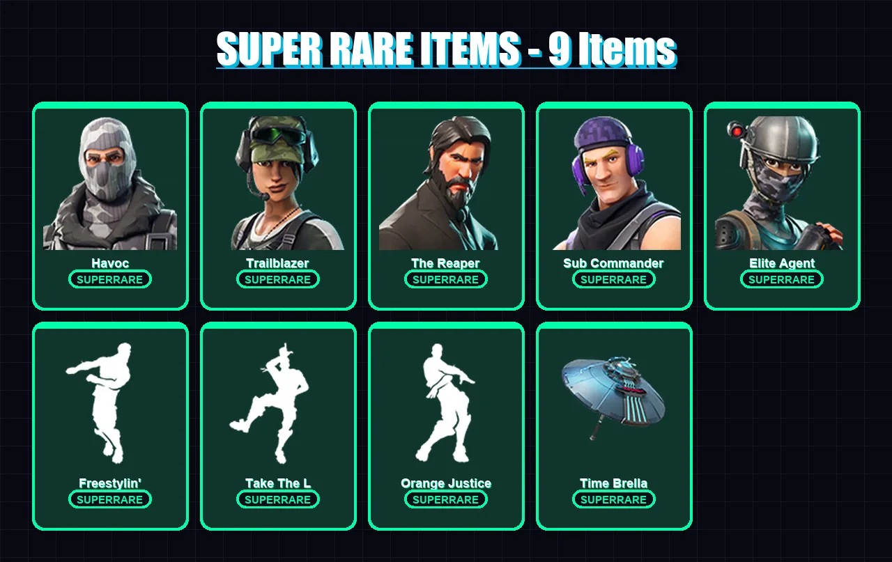 [PC/XBOX/PSN] | Havoc | Trailblazer | The Reaper | Sub Commander | Elite Agent | 35 skin | 37 pickaxe | 37 emote | 41 glider | Lv532