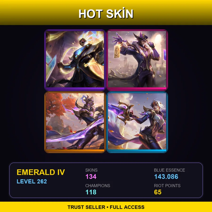 TR | Lv262 | Emerald IV | 134 Skin | 118 Champ
