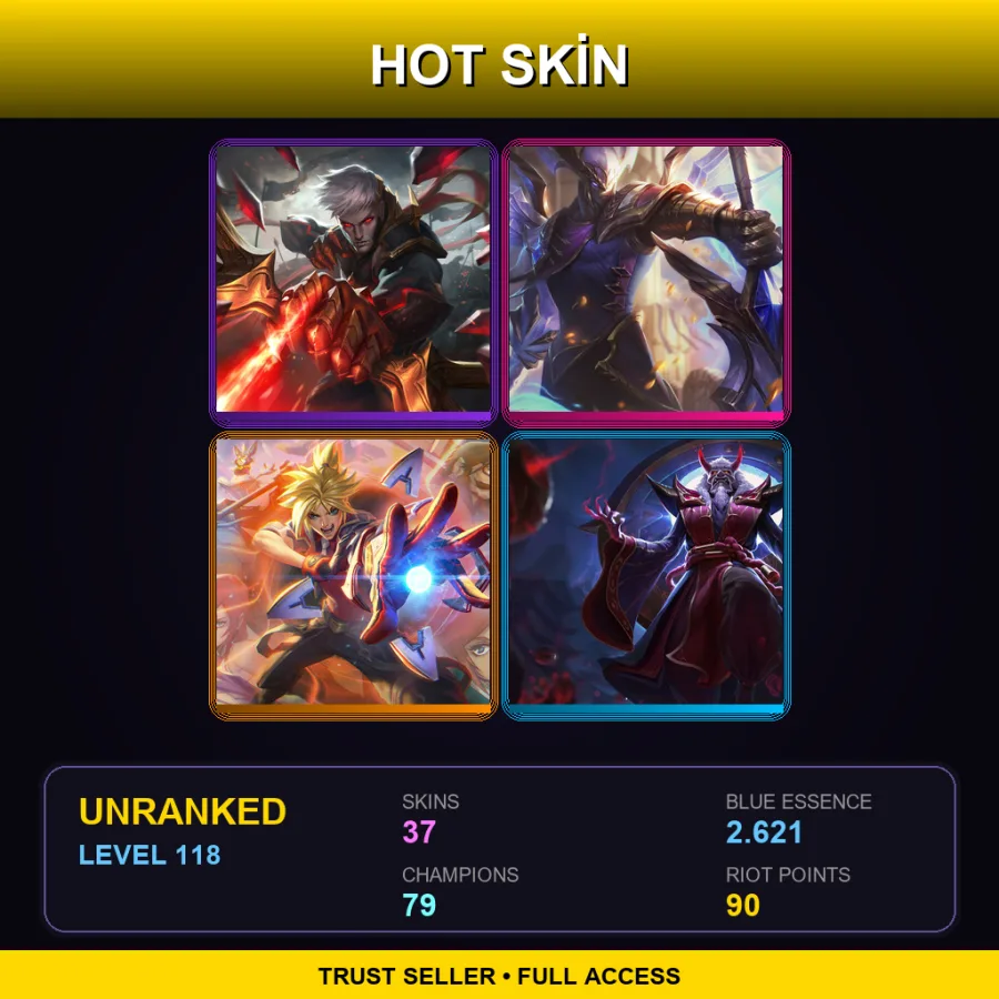 EUW | Lv118 | Unranked | 37 Skin | 79 Champ