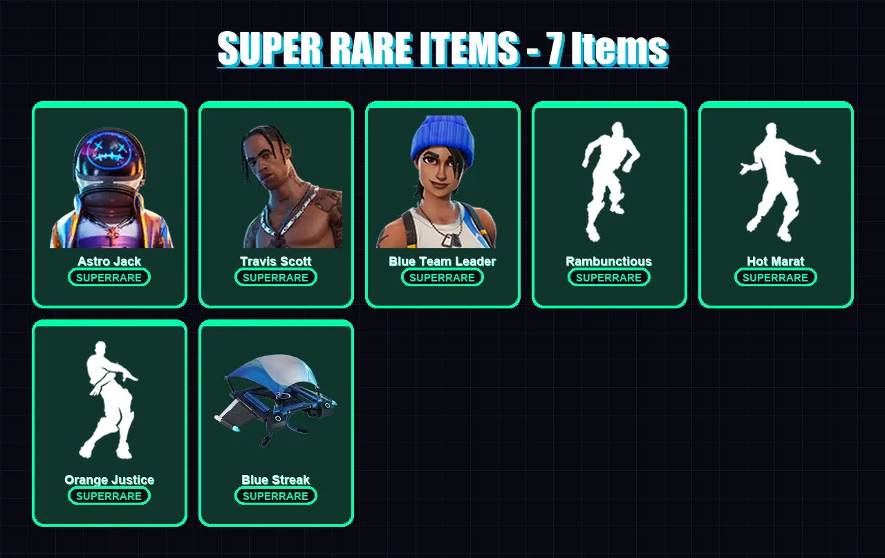 [PC] | Astro Jack | Travis Scott | Blue Team Leader | The Visitor | Carbide | 32 skin | 29 pickaxe | 44 emote | 29 glider | Lv497