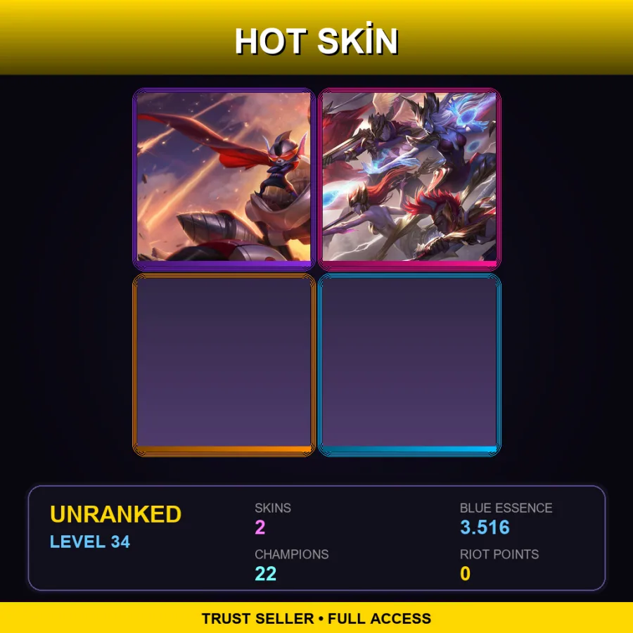 LAS | Lv34 | Unranked | 2 Skin | 22 Champ