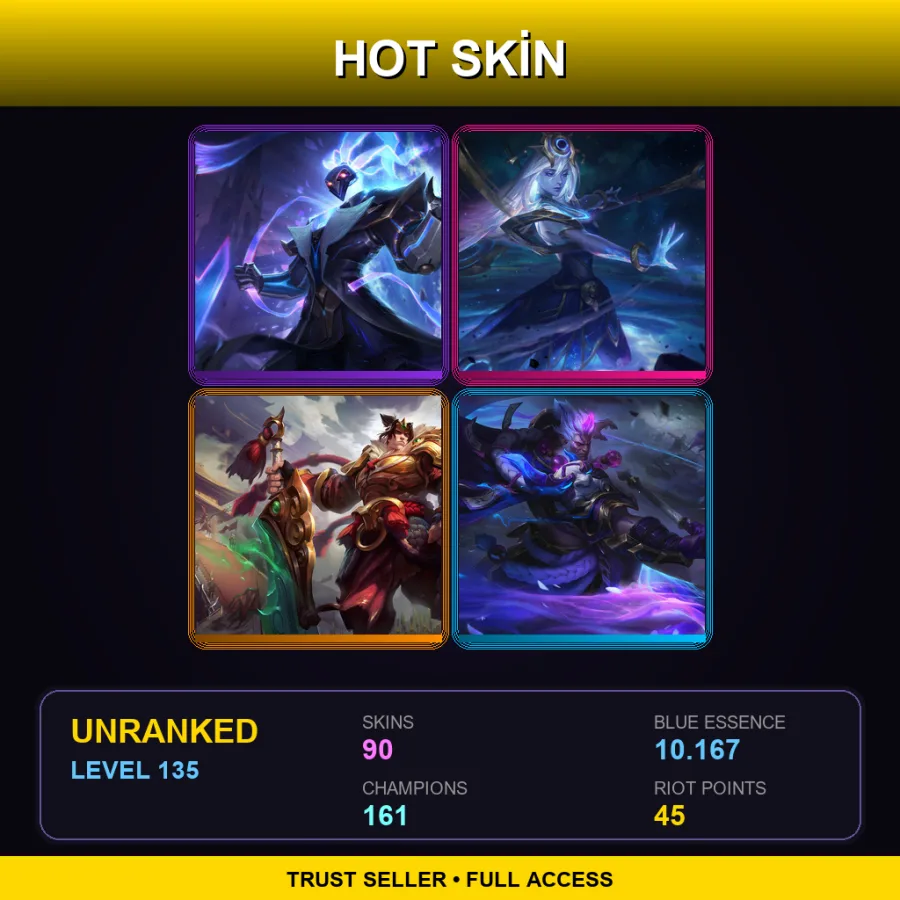 SG | Lv135 | Unranked | 90 Skin | 161 Champ