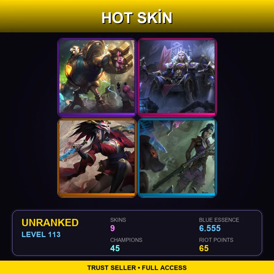 LAN | Lv113 | Unranked | 9 Skin | 45 Champ — Psyops Samira