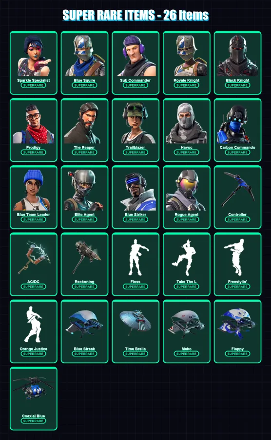 [PS4/PS5/XBOX/PC] | Sparkle Specialist | Blue Squire | Sub Commander | 68 skin | Lv775