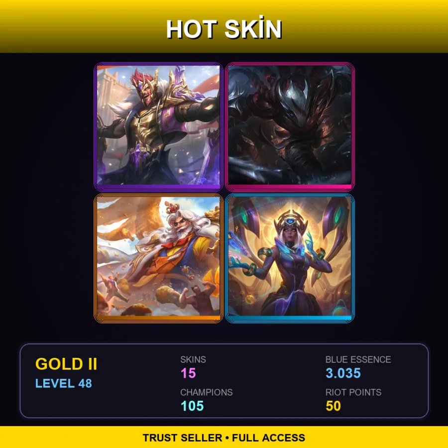SG | Lv48 | Gold II | 15 Skin | 105 Champ