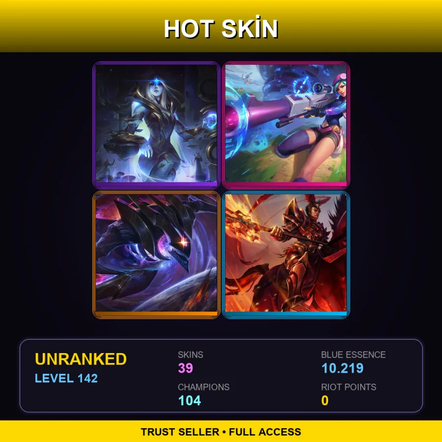 SG | Lv142 | Unranked | 39 Skin | 104 Champ