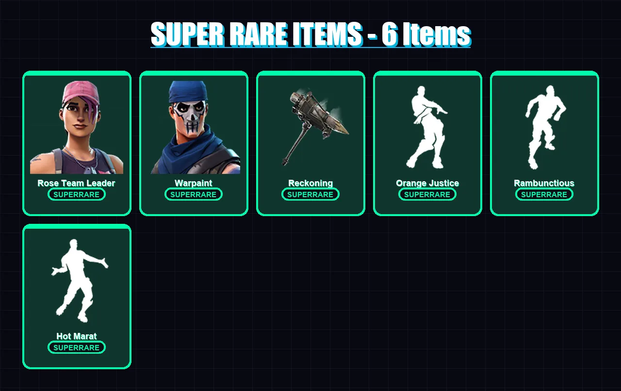 [PC/XBOX] | Rose Team Leader | Warpaint | Calamity | Carbide | Lynx | 29 skin | 19 pickaxe | 30 emote | 23 glider | Lv304