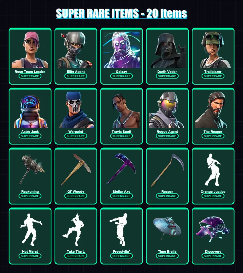 [PC/XBOX/PSN] | Rose Team Leader | Elite Agent | Galaxy | Darth Vader | Trailblazer | 142 skin | 113 pickaxe | 96 emote | 85 glider | Lv1177 — Fortnite account