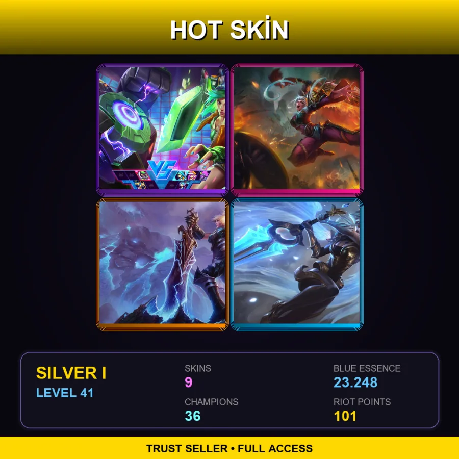 EUW | Lv41 | Silver I | 9 Skin | 36 Champ — LoL account