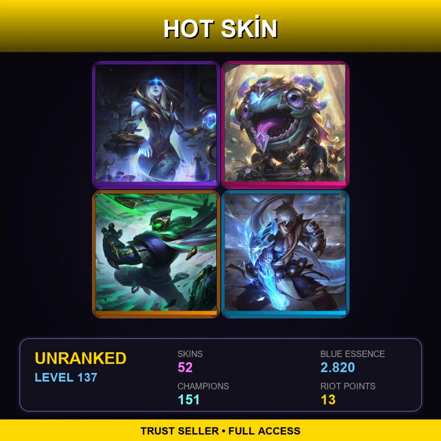 EUW | Lv137 | Unranked | 52 Skin | 151 Champ — Creator Viktor