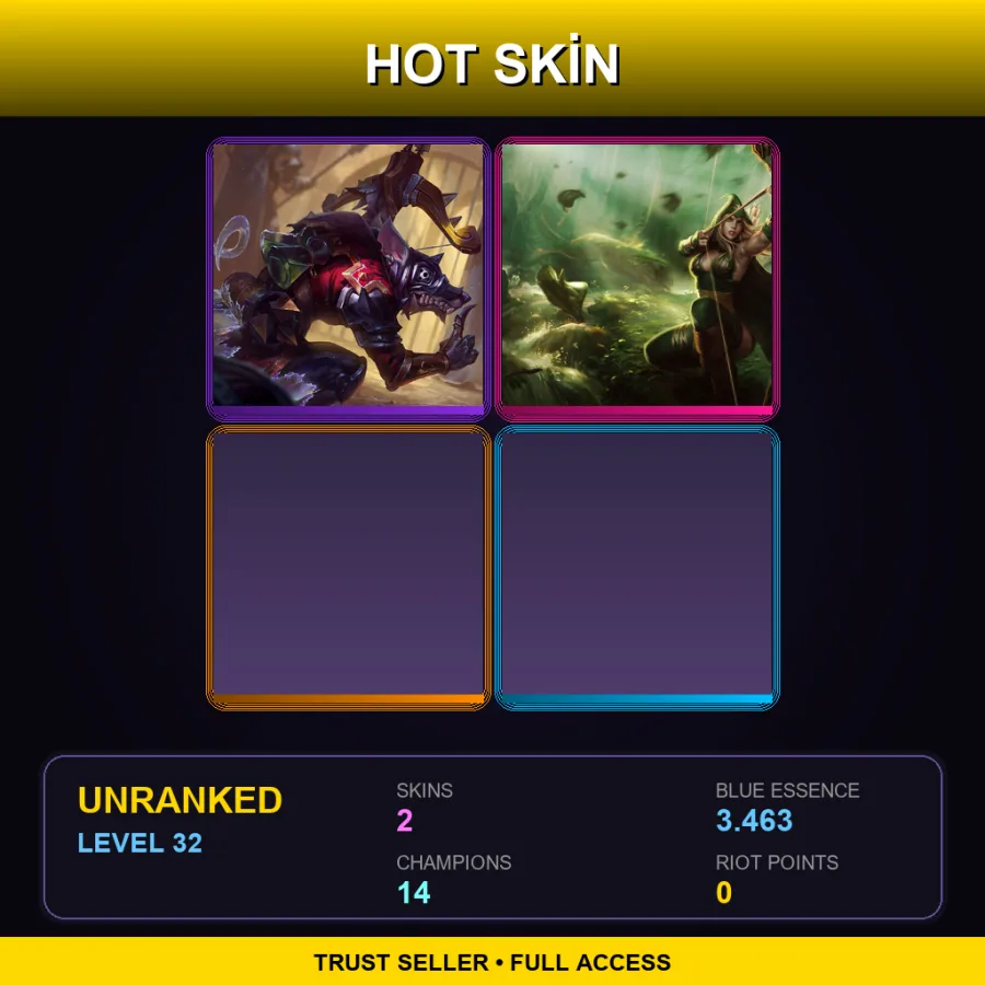 LAS | Lv32 | Unranked | 2 Skin | 14 Champ