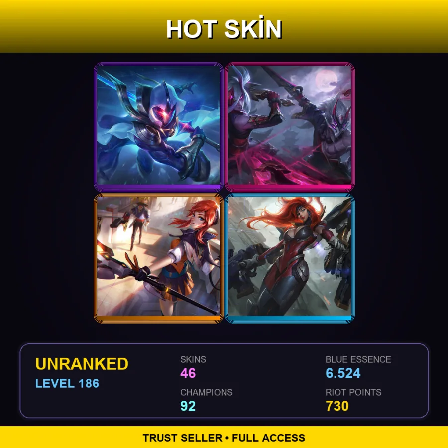 LAN | Lv186 | Unranked | 46 Skin | 92 Champ